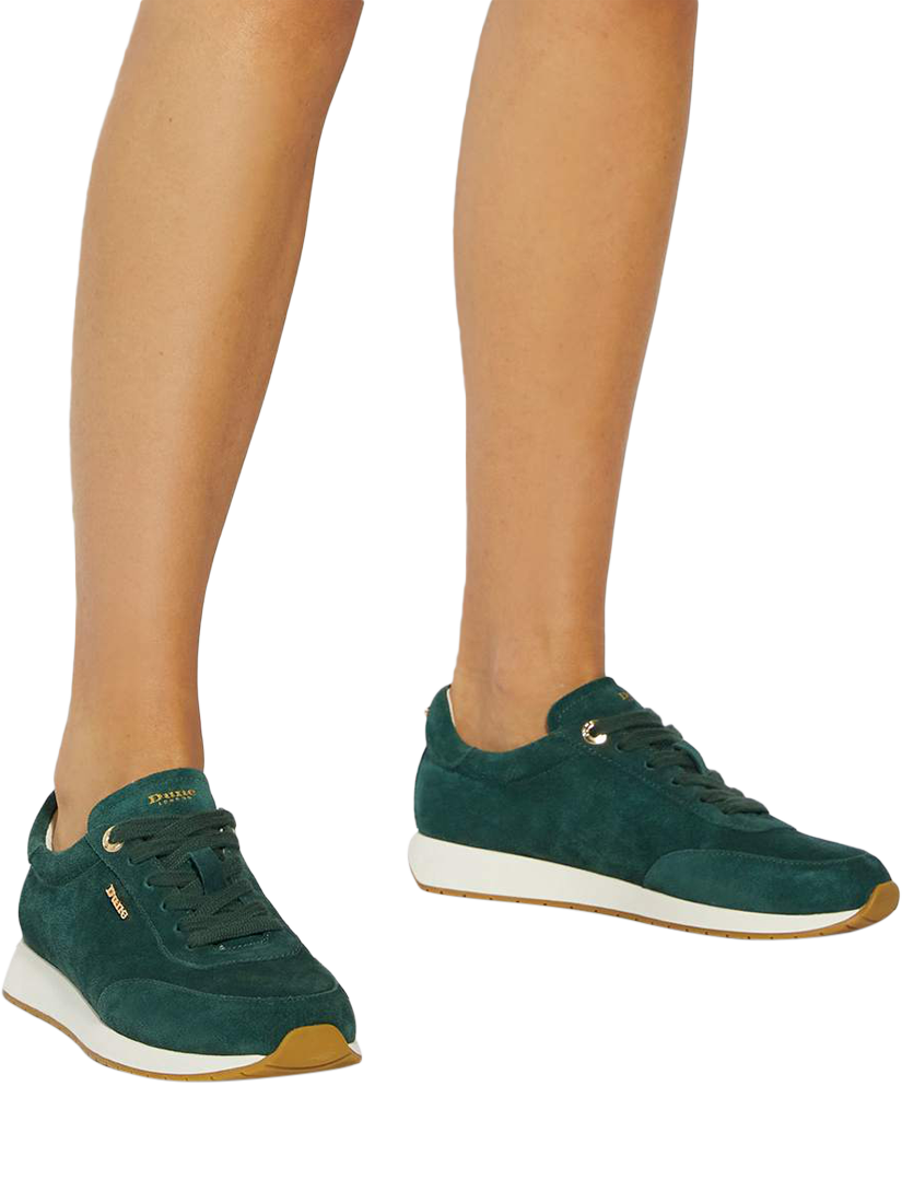 Product image 2 of 6, which shows Dune London Ettah Suede Upper Flatform Heel, Green, EU36