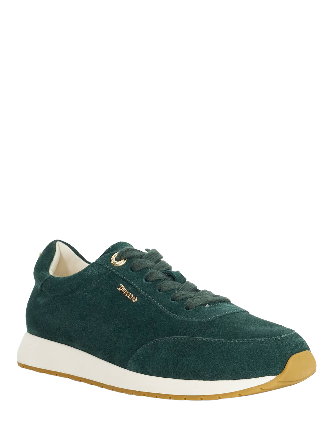 Product image 4 of 6, which shows Dune London Ettah Suede Upper Flatform Heel, Green, EU36