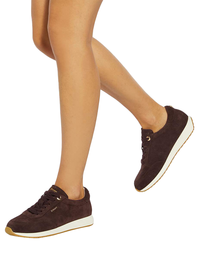 Product image 2 of 6, which shows Dune London Ettah Suede Upper Flatform Heel, Purple, EU36