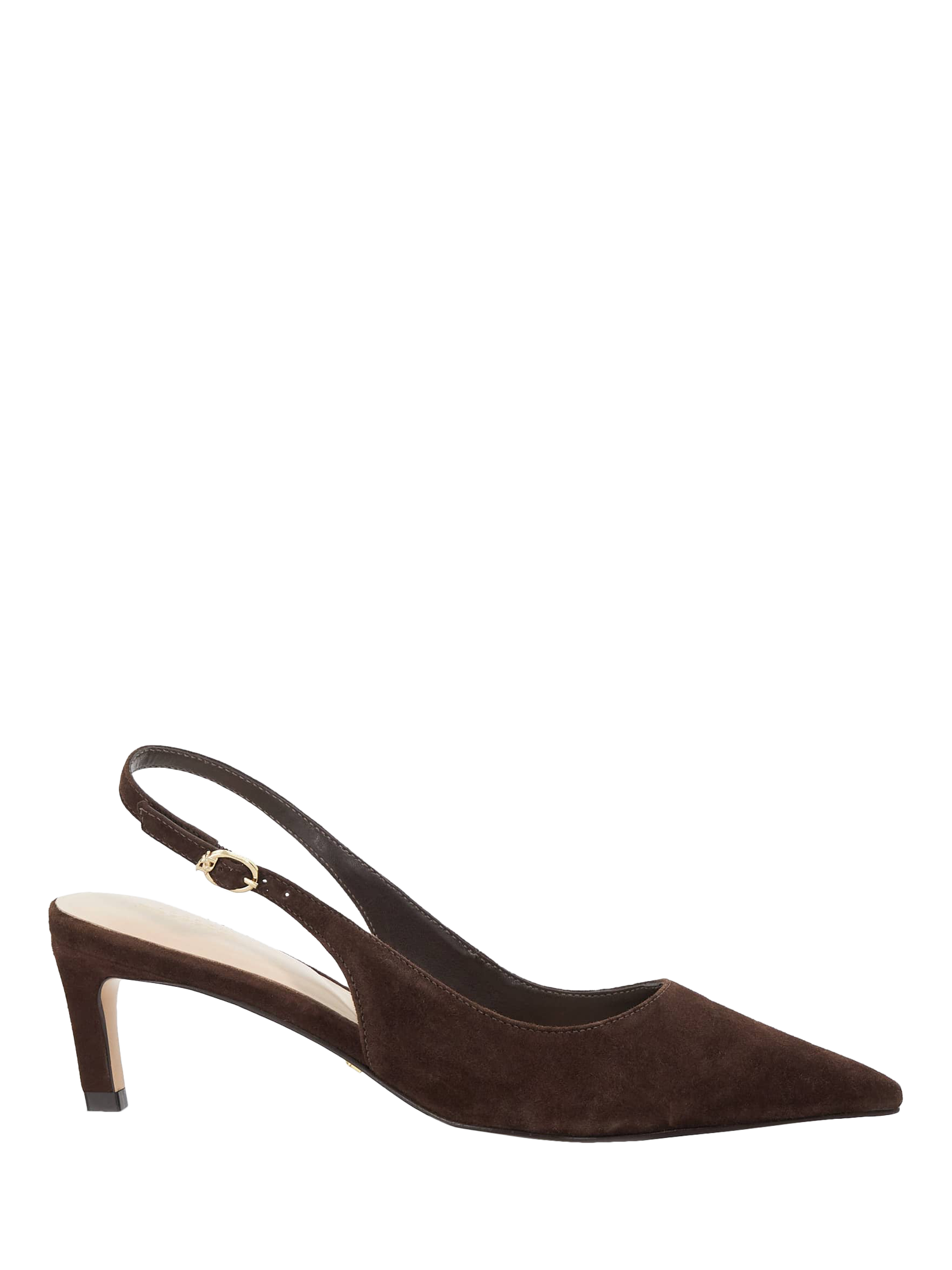 Product image 1 of 5, which shows Dune London Celinna Suede Stiletto Heels, Brown, EU36