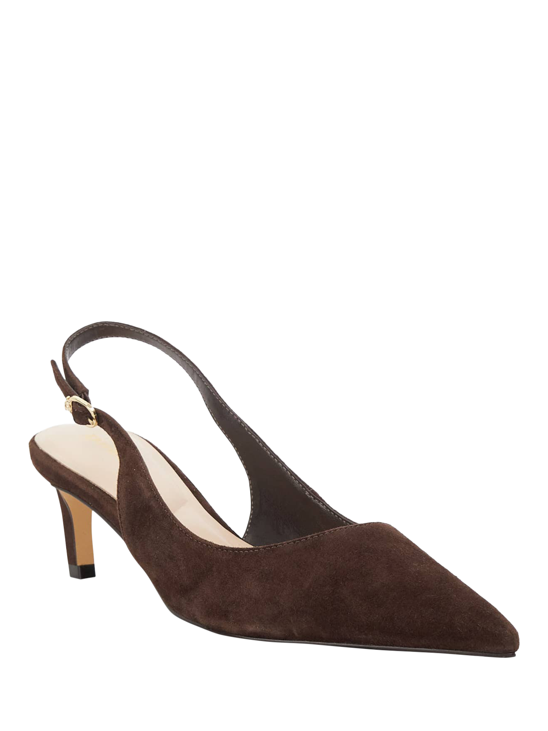 Product image 3 of 5, which shows Dune London Celinna Suede Stiletto Heels, Brown, EU36