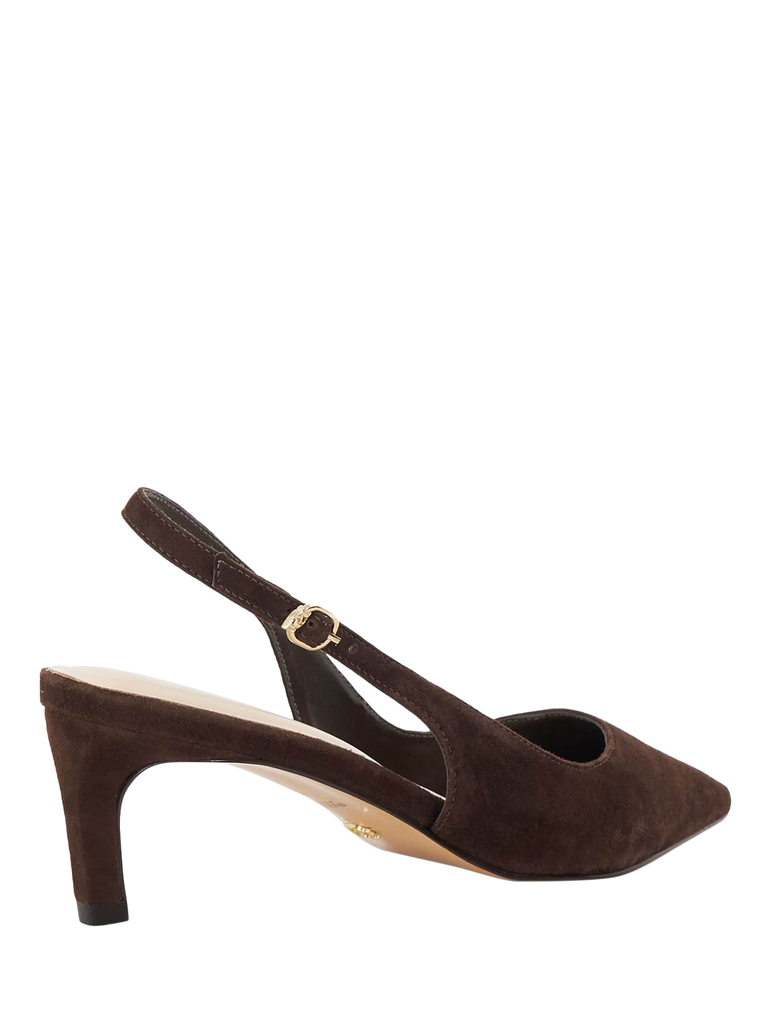 Product image 4 of 5, which shows Dune London Celinna Suede Stiletto Heels, Brown, EU36