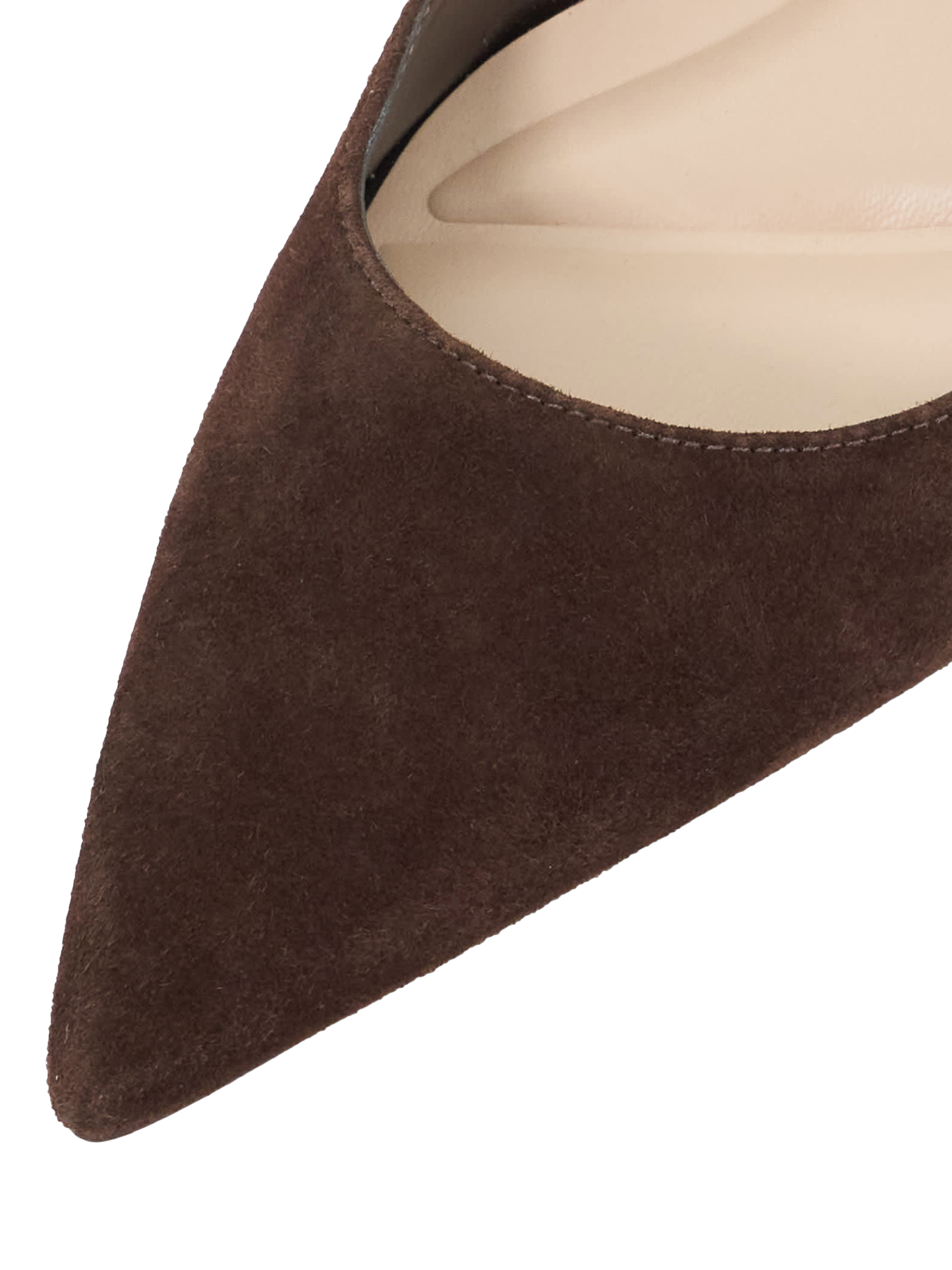 Product image 5 of 5, which shows Dune London Celinna Suede Stiletto Heels, Brown, EU36