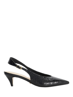 Dune London Connect High-Cut Leather Slingback Shoes, Black