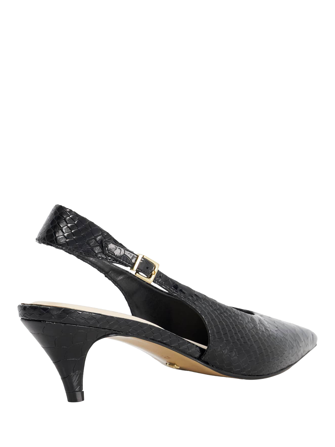 Product image 5 of 6, which shows Dune London Connect High-Cut Leather Slingback Shoes, Black, EU36
