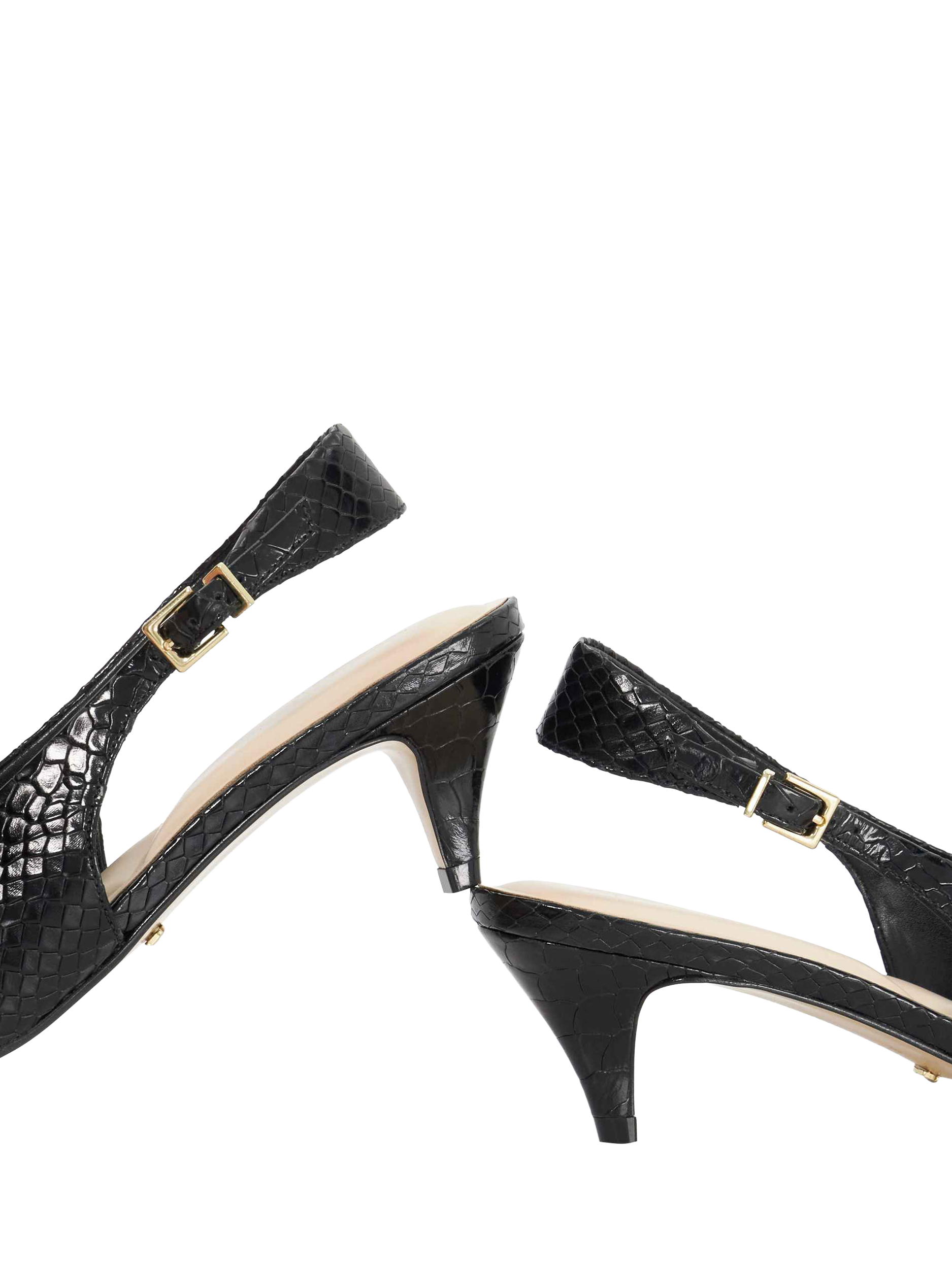 Product image 6 of 6, which shows Dune London Connect High-Cut Leather Slingback Shoes, Black, EU36