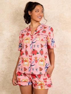 Their Nibs Mon Coeur Shortie Pyjama Set, Light Pink, Light Pink
