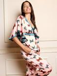 Their Nibs Bow Satin Wrap Long Pyjama Set, Light Pink