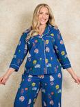 Their Nibs Field Flower Capri Pyjama Set, Navy