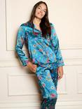 Their Nibs Fireworks Satin Long Pyjama Set, Blue