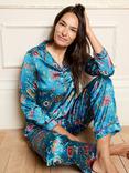 Their Nibs Fireworks Satin Long Pyjama Set, Blue