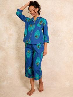 Their Nibs Peacocks Capri Pyjama Set, Navy, Navy