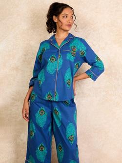 Their Nibs Peacocks Capri Pyjama Set, Navy - view 2, Navy