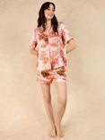 Their Nibs Wild Paisley Satin Shorty Pyjama Set, Pink