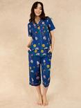 Their Nibs Field Flowers Short Sleeve Capri Pyjama Set, Navy