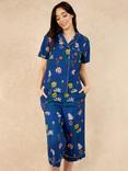 Their Nibs Field Flowers Short Sleeve Capri Pyjama Set, Navy