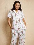 Their Nibs Lupin Floral Short Sleeve Capri Pyjama Set, White
