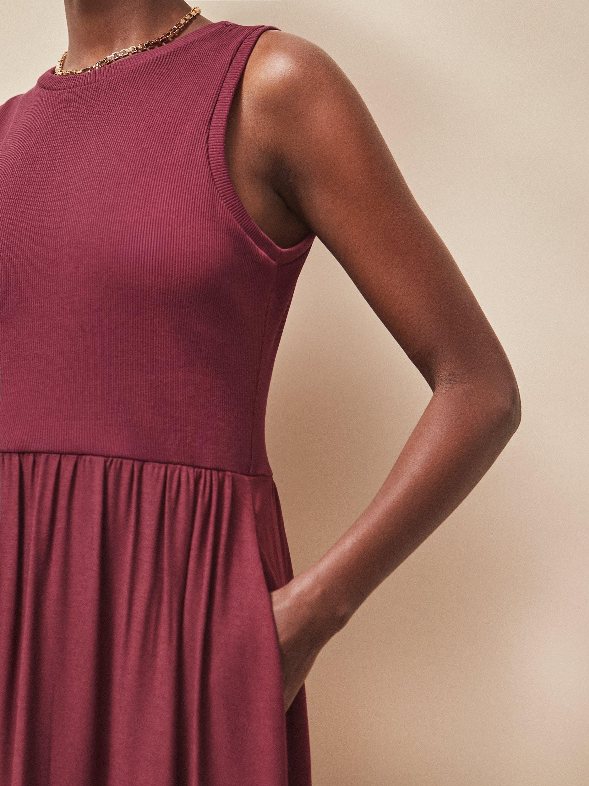 Product image 2 of 5, which shows Ro&Zo Petite Split Sleeveless Midi Dress, Purple, 16Pt