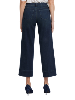 NYDJ Teresa Wide Leg Ankle Jeans with 3” Hem - view 2, Obsidian Blue