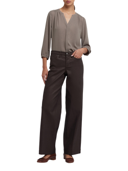 NYDJ Coated Teresa Wide Leg Jeans, Peppercorn, Peppercorn