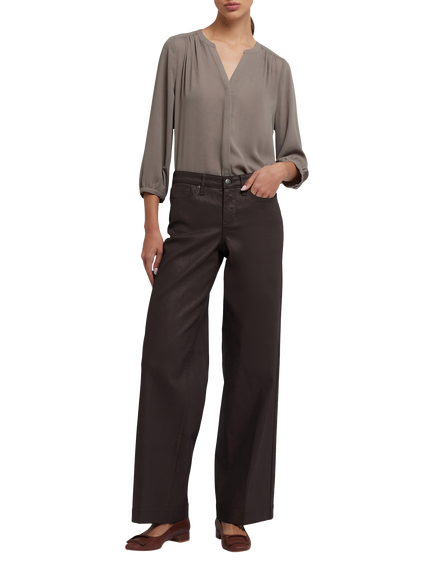 NYDJ Coated Teresa Wide Leg Jeans, Peppercorn, Peppercorn