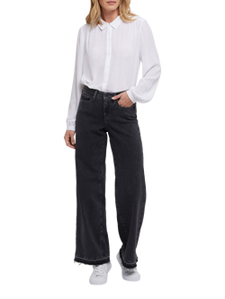 NYDJ Teresa Wide Leg Jeans with Released Hems and 31" Inseam, Slate Stone, Slate Stone