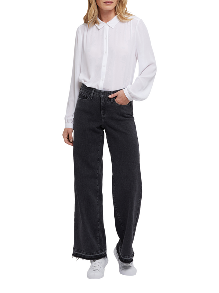 NYDJ Teresa Wide Leg Jeans with Released Hems and 31" Inseam, Slate Stone, Slate Stone