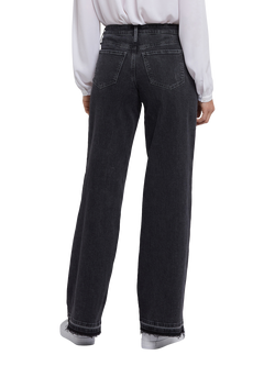 NYDJ Teresa Wide Leg Jeans with Released Hems and 31" Inseam, Slate Stone - view 2, Slate Stone
