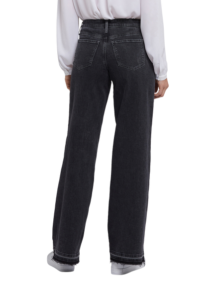 NYDJ Teresa Wide Leg Jeans with Released Hems and 31" Inseam, Slate Stone - view 2, Slate Stone