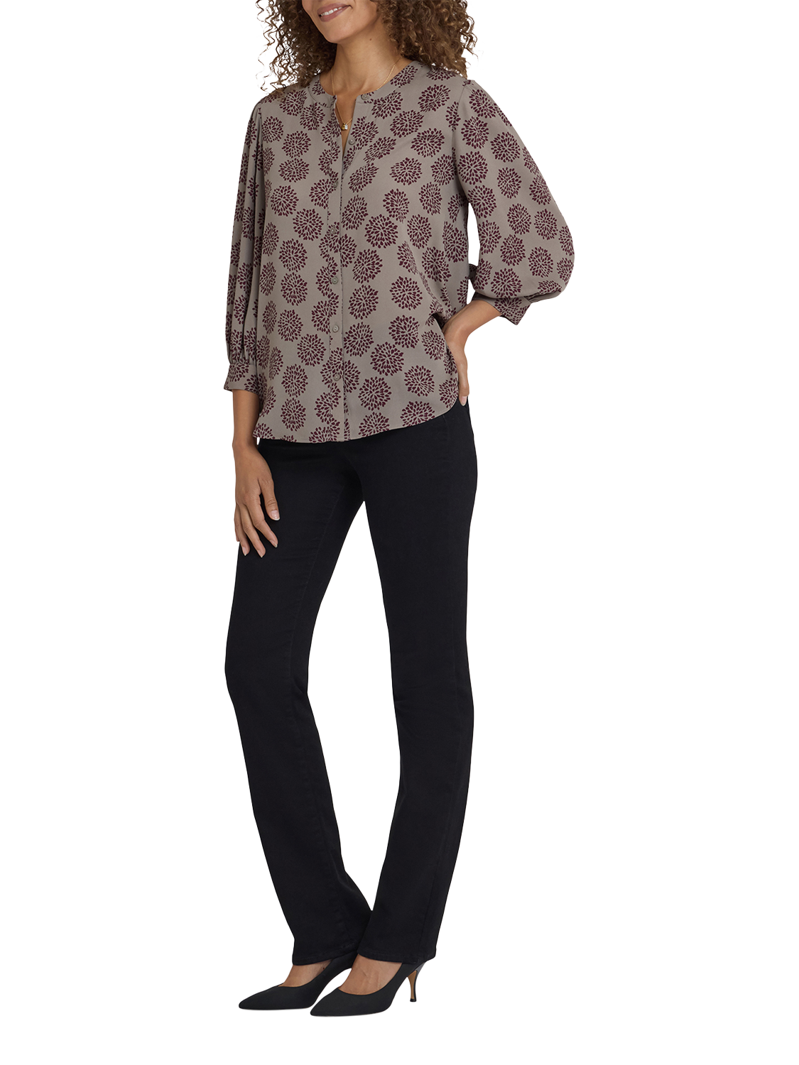 Product image 3 of 5, which shows NYDJ Bonnie Blouse, Valenton, XS