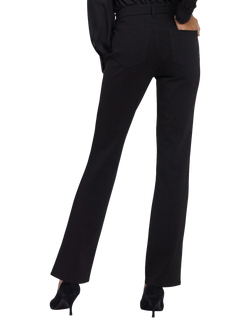 NYDJ Stretch Faux Leather Marilyn Straight Trousers, Black - view 2, Black