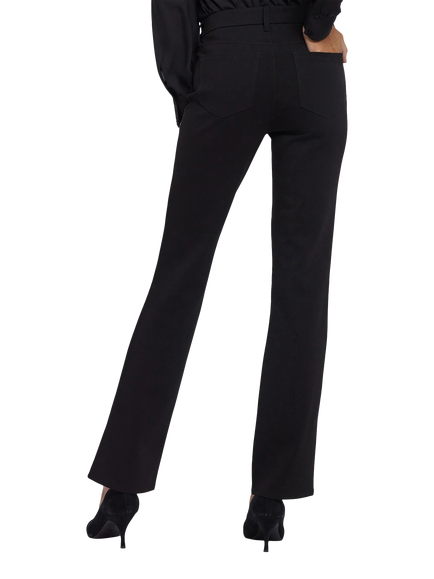 NYDJ Stretch Faux Leather Marilyn Straight Trousers, Black - view 2, Black