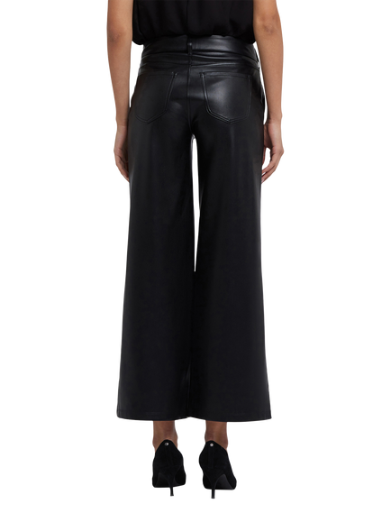 NYDJ Faux Leather Wide Leg Trouser, Black - view 2, Black