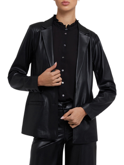 NYDJ Single Breasted Long Sleeve Collar Jacket, Black