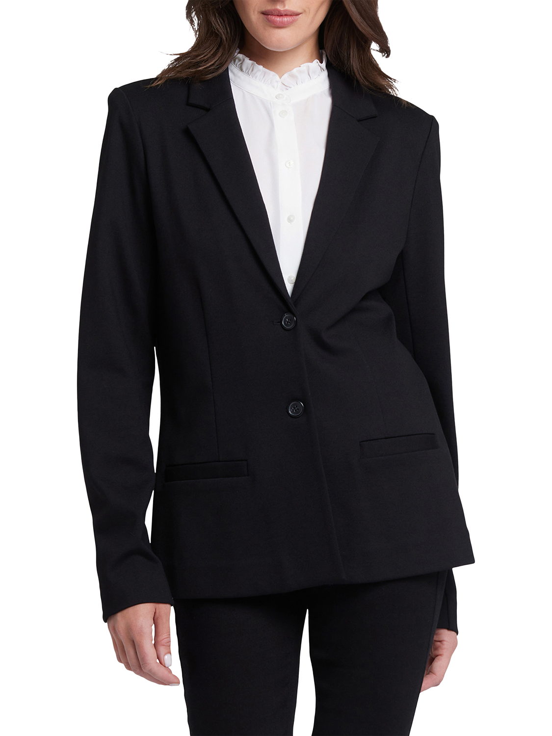 Product image 1 of 6, which shows NYDJ Long Sleeve Collar Blazer, Black, XS