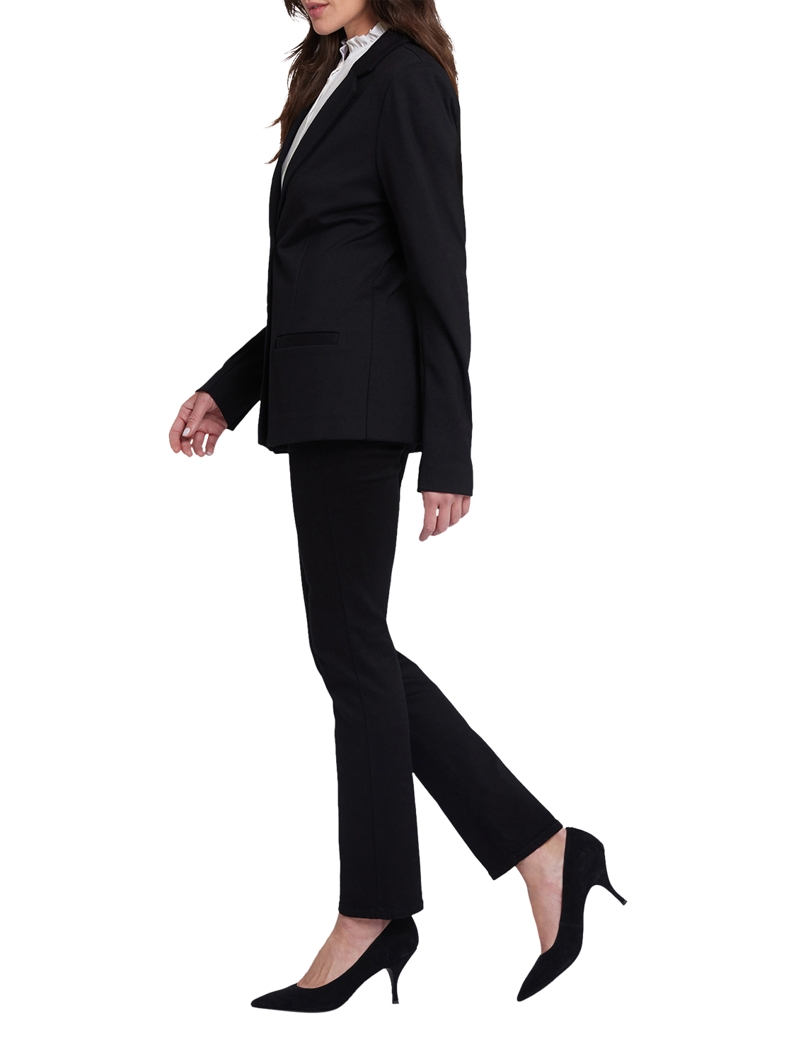 Product image 3 of 6, which shows NYDJ Long Sleeve Collar Blazer, Black, XS