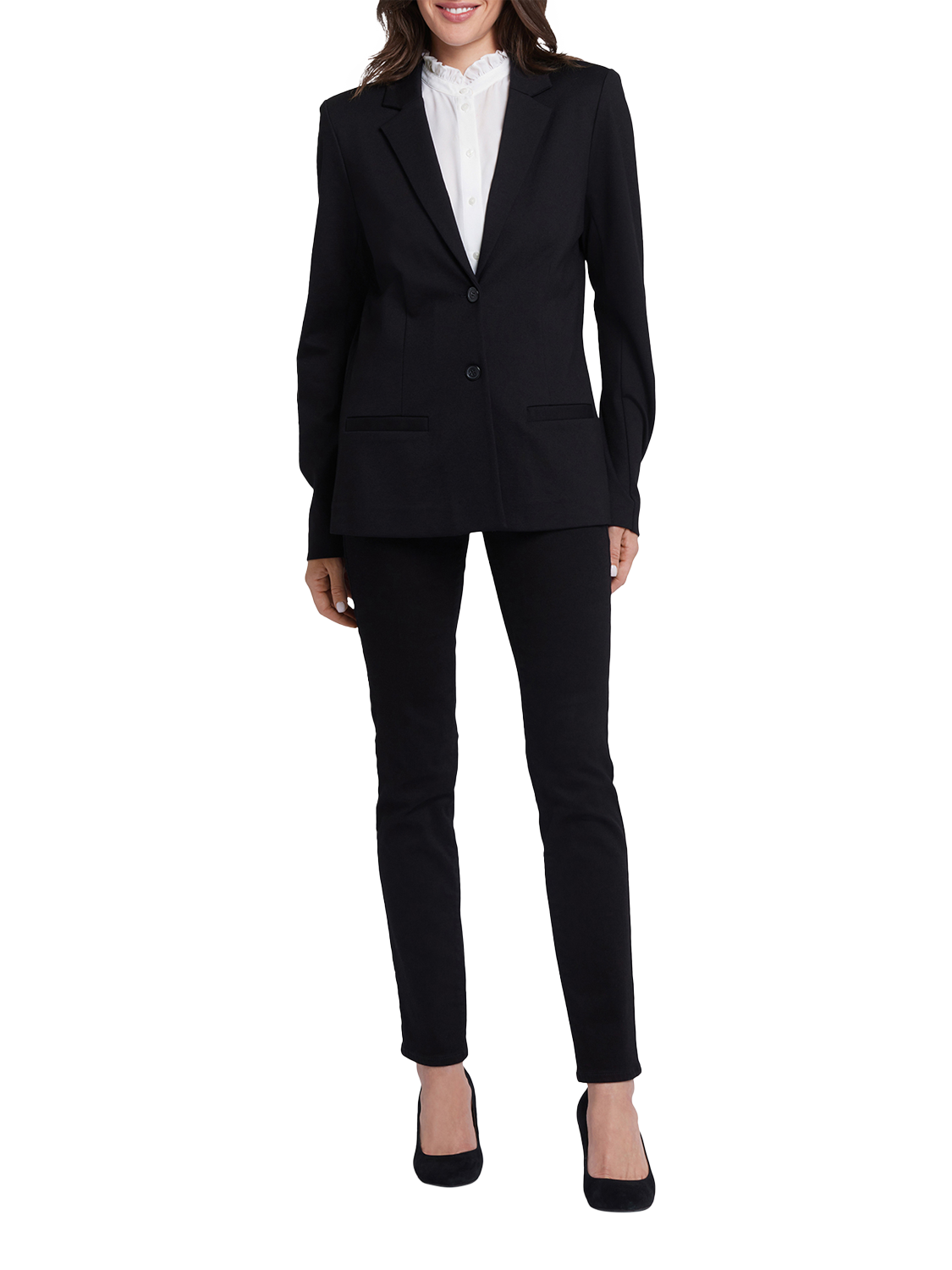 Product image 5 of 6, which shows NYDJ Long Sleeve Collar Blazer, Black, XS