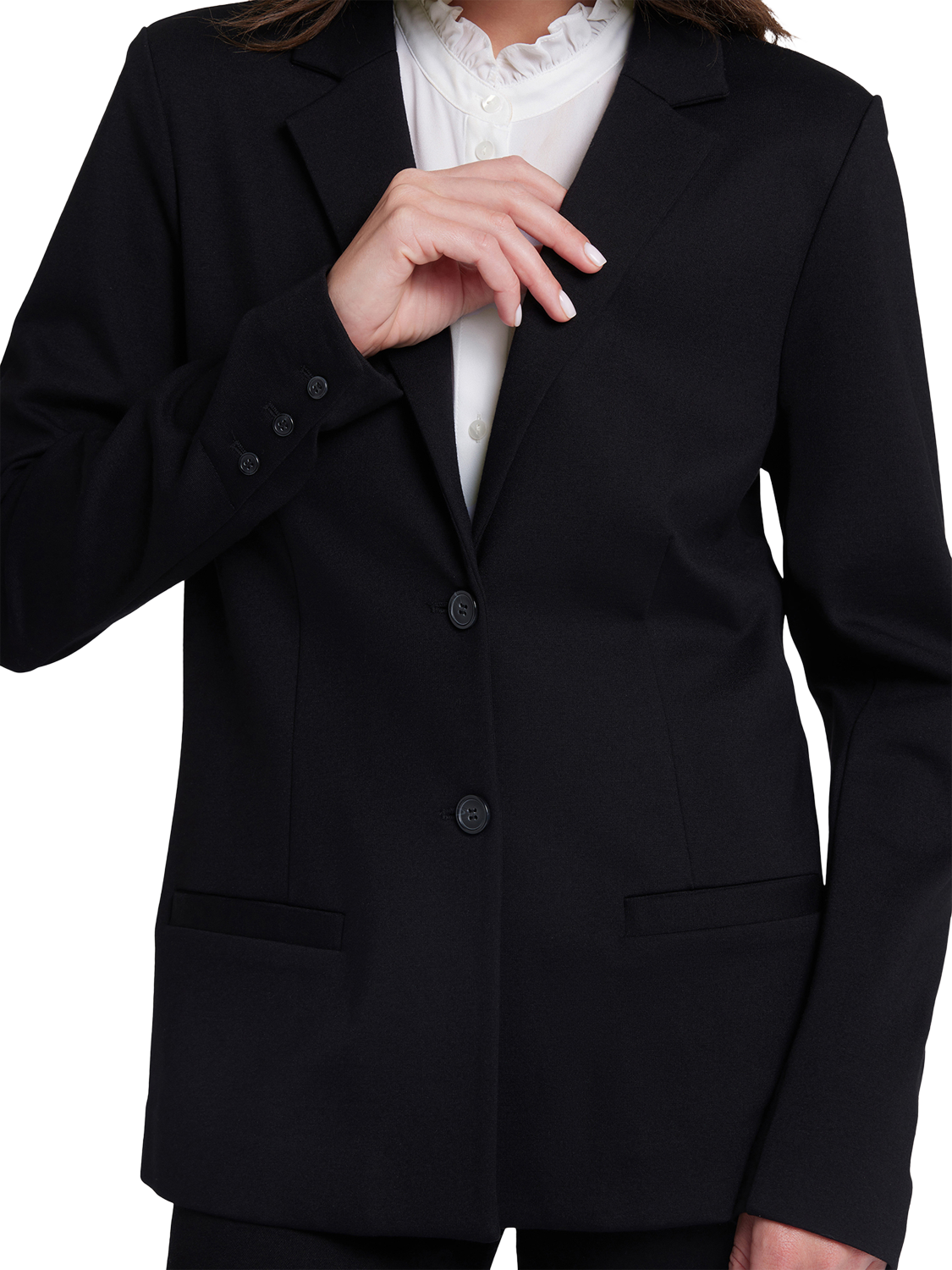 Product image 6 of 6, which shows NYDJ Long Sleeve Collar Blazer, Black, XS