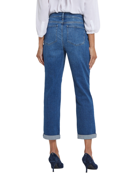 NYDJ Margot Cotton Blend Girlfriend Denim Jeans - view 2, Opera Blue