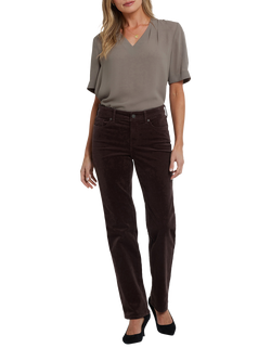 NYDJ Marilyn Straight Leg Corduroy Jeans, Bitter Chocolate