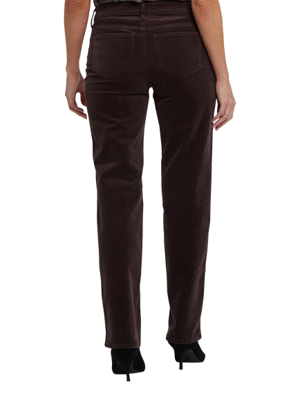 NYDJ Marilyn Straight Leg Corduroy Jeans - view 2, Bitter Chocolate