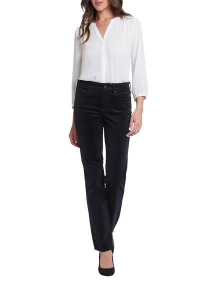 NYDJ Marilyn Straight Leg Corduroy Jeans, Black