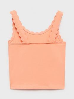 Mango Kids' Lence Cotton Blend Sleeveless Tank Top, Bright Orange - view 2, Bright Orange