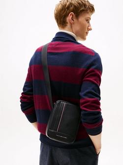 Tommy Hilfiger Metal Logo Crossbody Reporter Bag, Black - view 2, Black