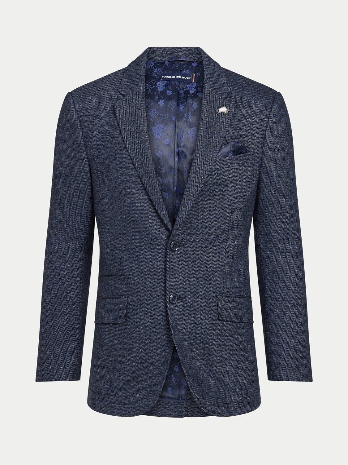 Product image 2 of 10, which shows Raging Bull Herringbone Wool Blend Blazer, Navy, S