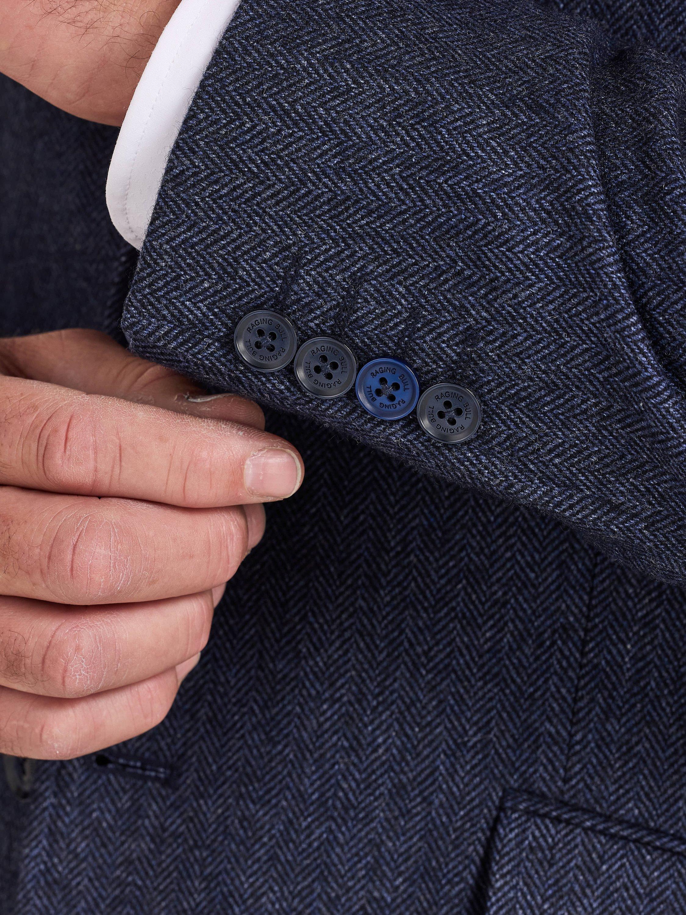 Product image 6 of 10, which shows Raging Bull Herringbone Wool Blend Blazer, Navy, S