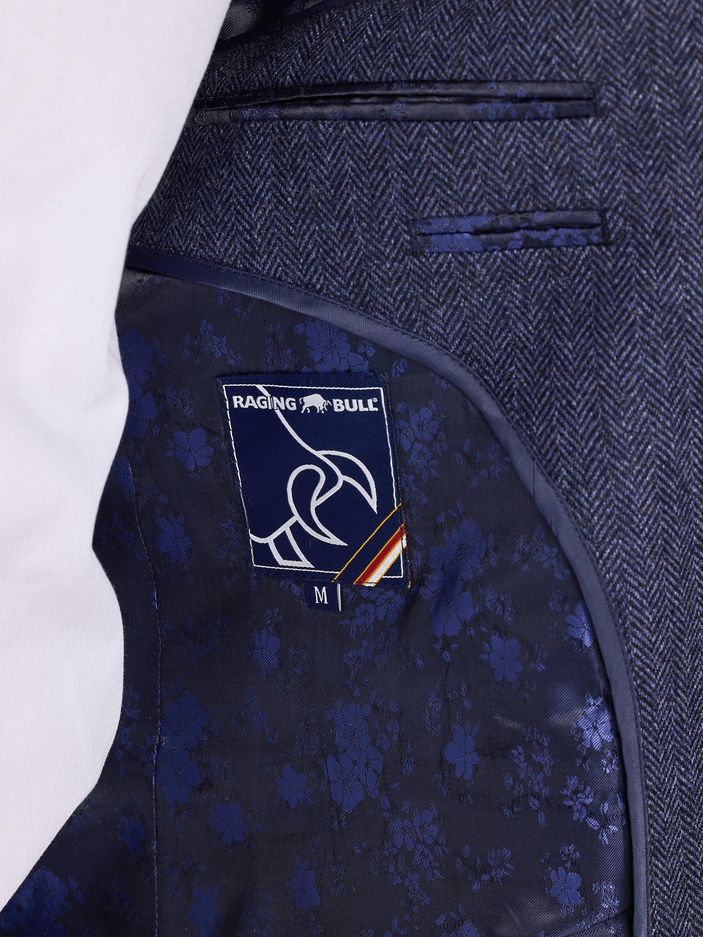 Product image 7 of 10, which shows Raging Bull Herringbone Wool Blend Blazer, Navy, S