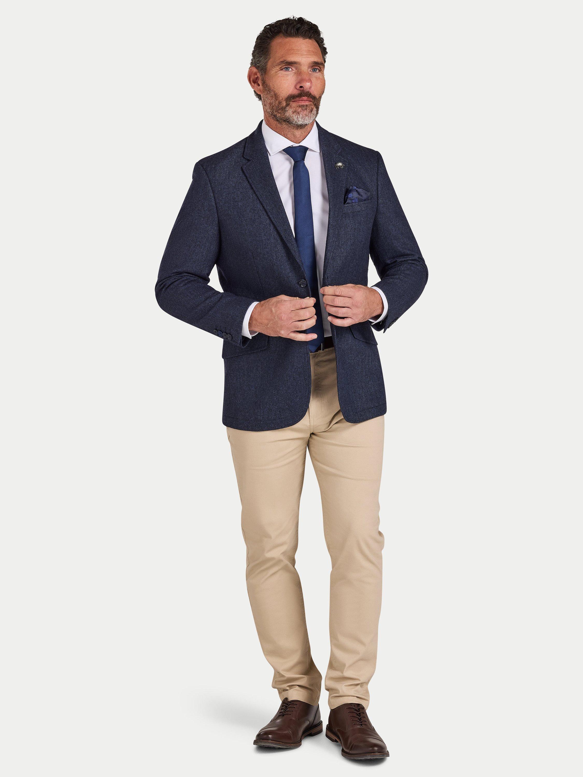 Product image 8 of 10, which shows Raging Bull Herringbone Wool Blend Blazer, Navy, S