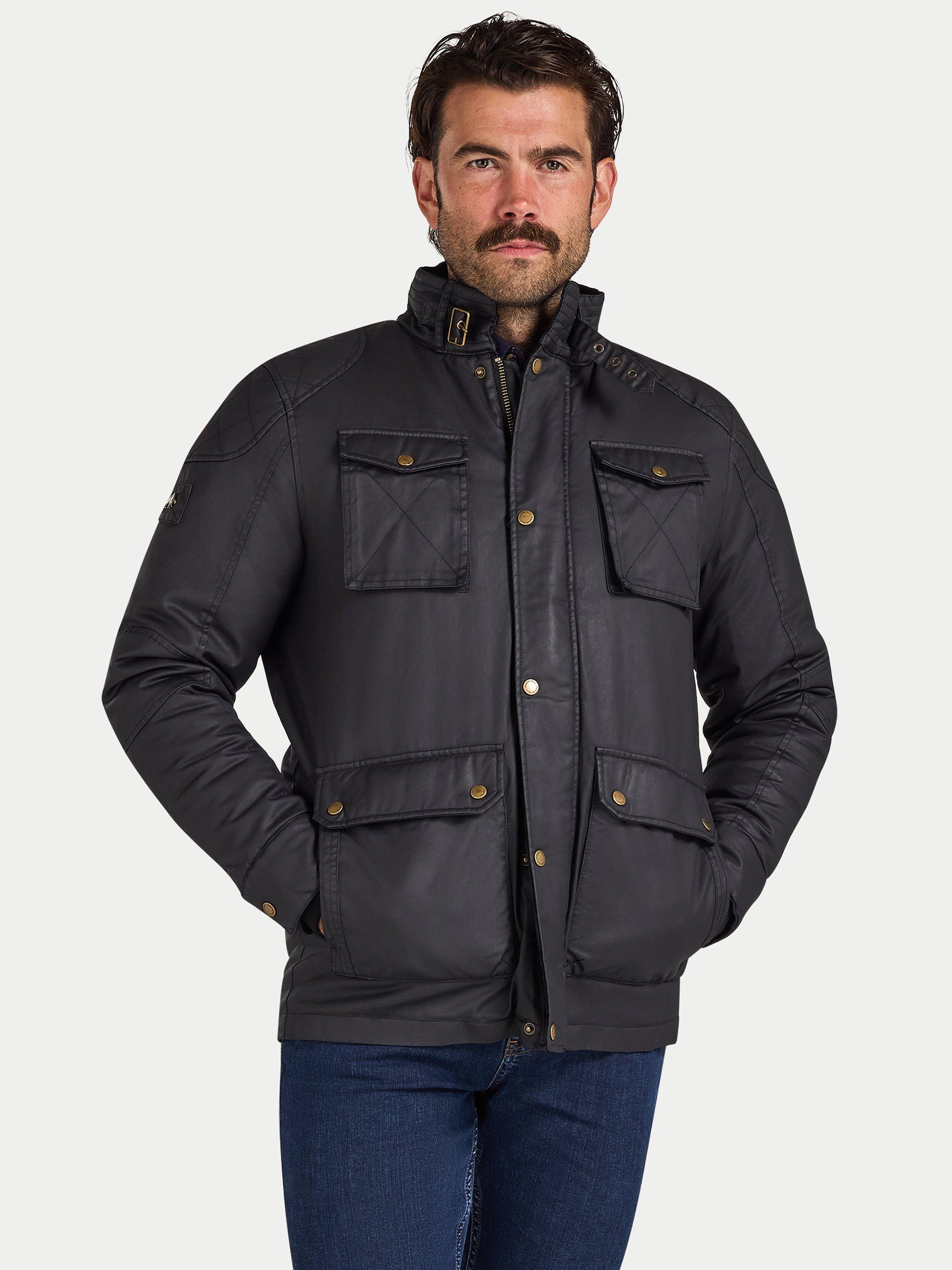 Product image 4 of 11, which shows Raging Bull Waxed Cotton Effect Jacket, Black, S