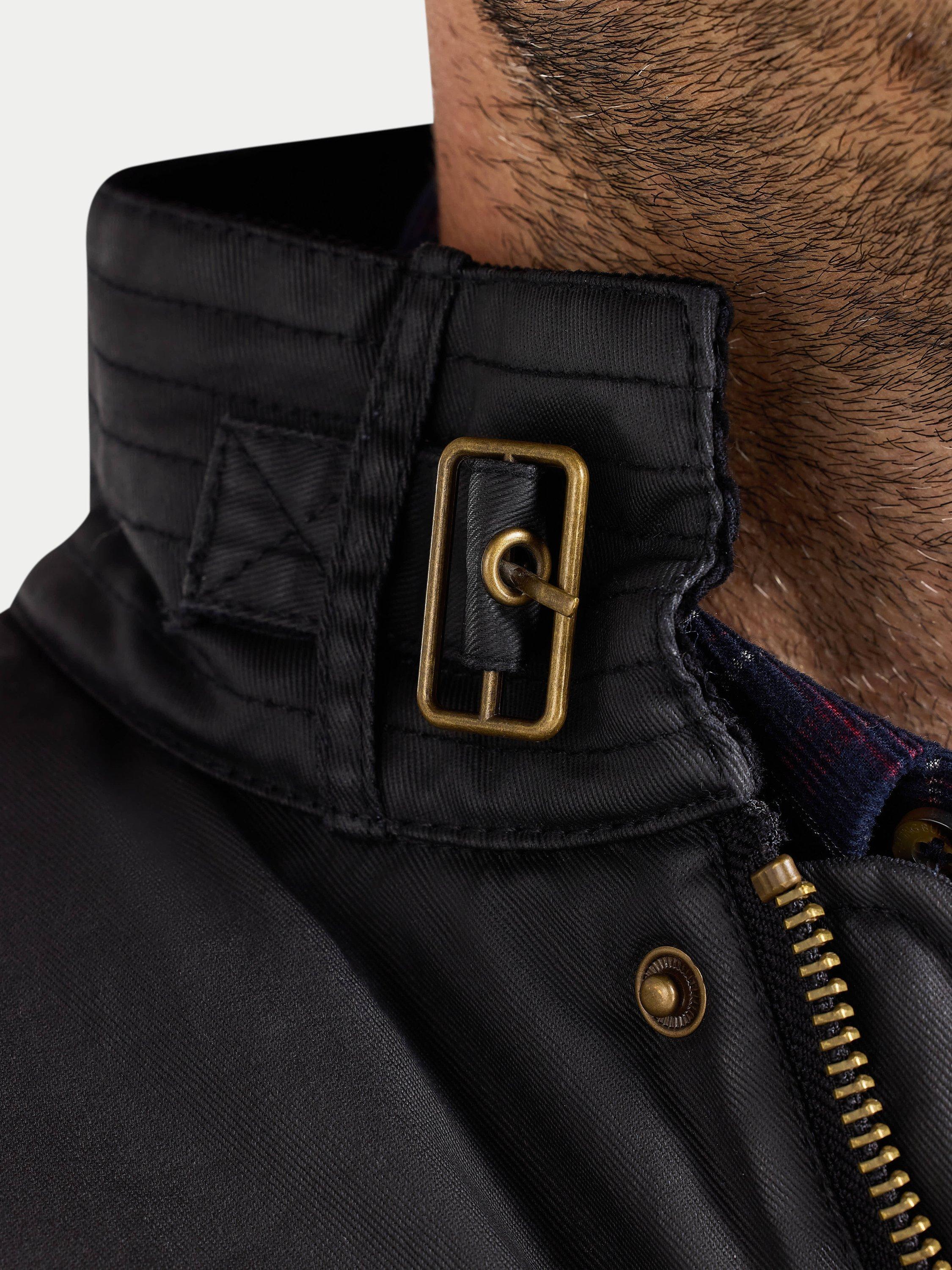 Product image 7 of 11, which shows Raging Bull Waxed Cotton Effect Jacket, Black, S